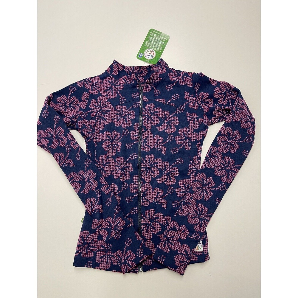 Mana‎ Threads Jacket Size Extra Small XS Blue Pink Long Sleeve Full Zip New